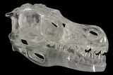 Carved Quartz Crystal Dinosaur Skull #227035-1